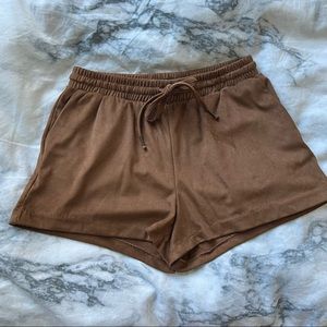 Reserved brown suede shorts.  US Size 2